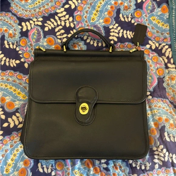 Coach Black Leather Satchel - Picture 1 of 16